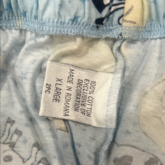 Blue Cow Print Womens Button Up Pajama Set - Picture 5 of 5